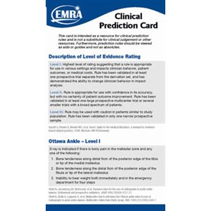 EMRA Clinical Prediction Card